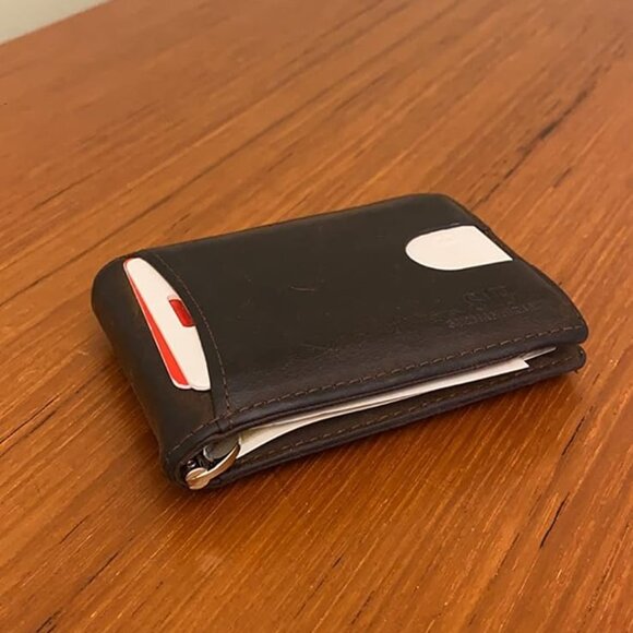 Men RFID Blocking Slim Bifold Genuine Leather Minimalist Front Pocket Wallets - Picture 2 of 11